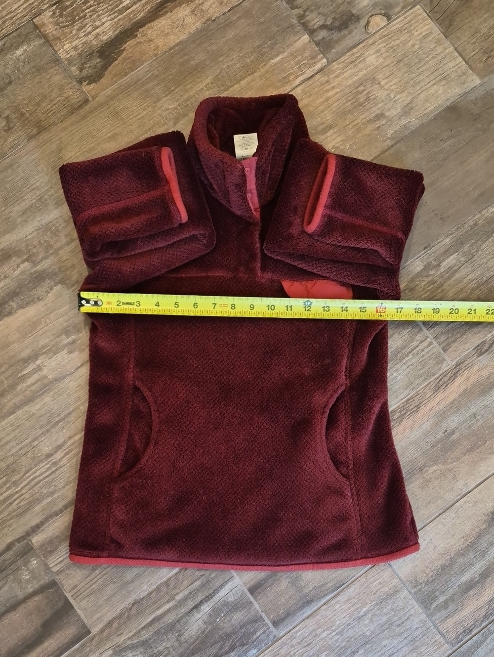 XS/S Patagonia Burgundy Re-Tool Snap-T Cozy Polartec Pullover Kangaroo Pocket - Picture 12 of 16